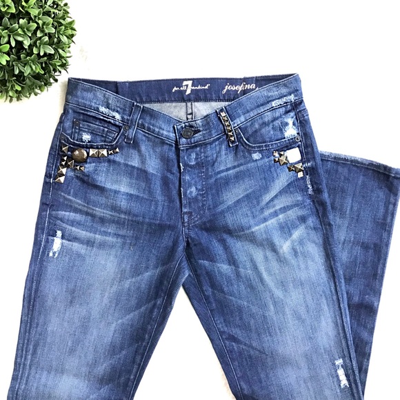 7 For All Mankind Denim - RARE 7 FOR ALL MANKIND Josefina Skinny Blue Jeans